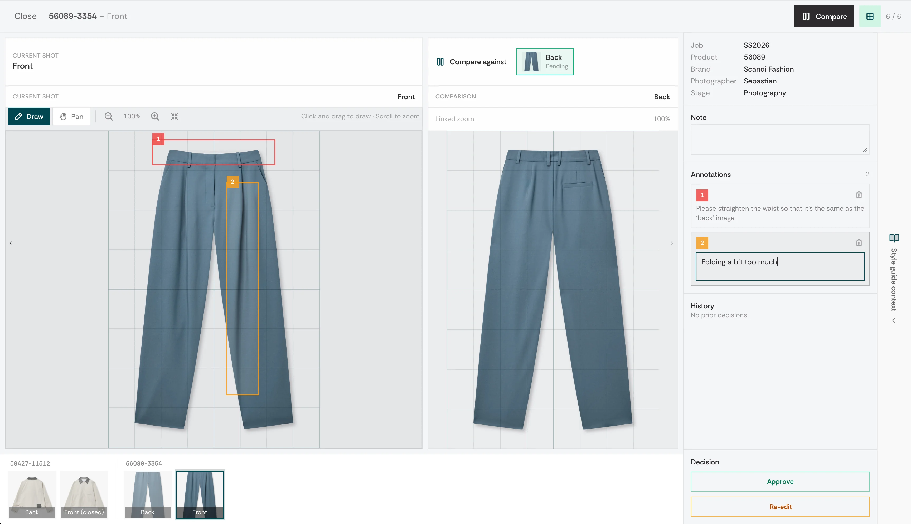 Screenshot of the PixelAdmin review and approval flow