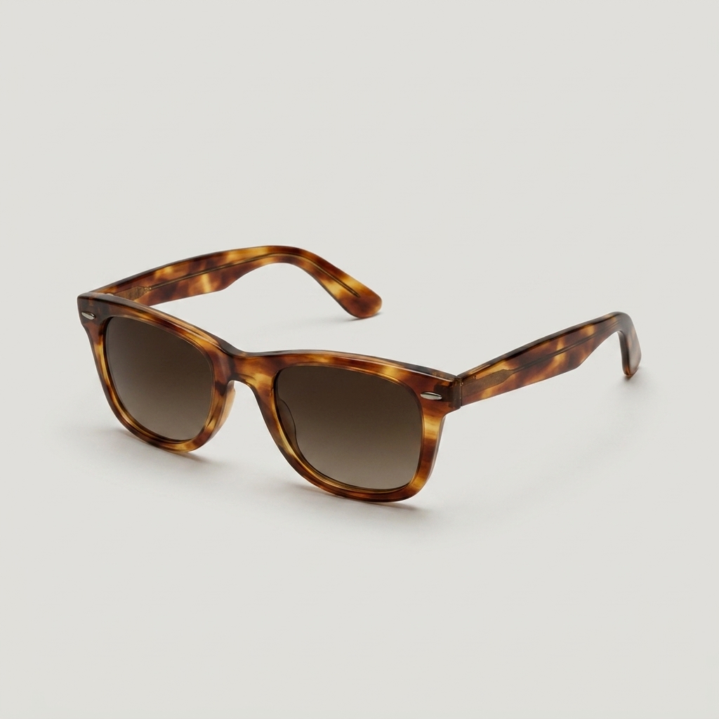 Product photo of sunglasses in a catalog batch processed by AI